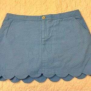 Lily Pulitzer blue skort with scallop detailing size 16